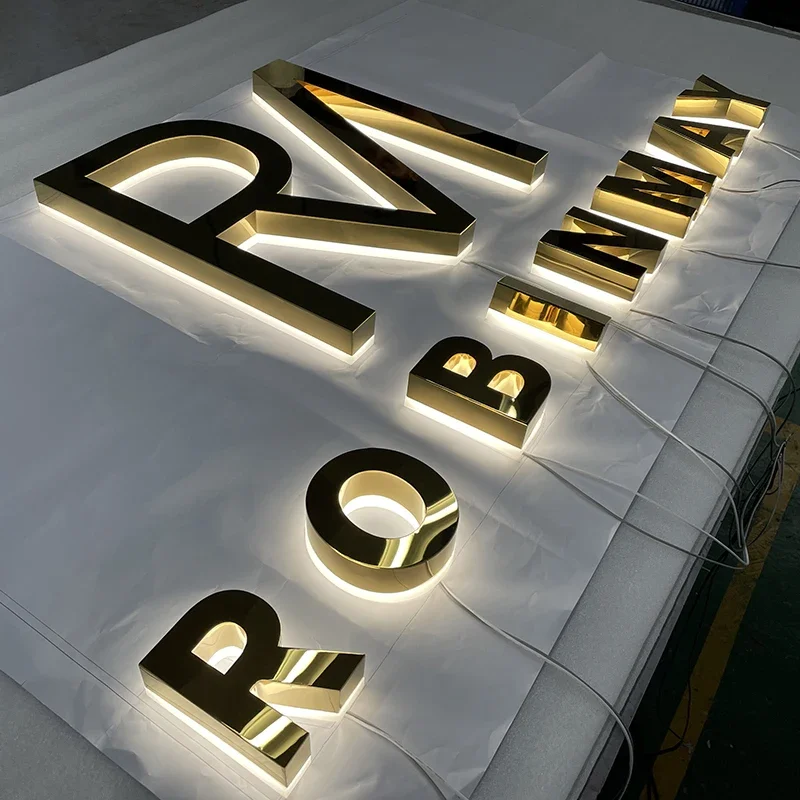 Custom , 2023 New Custom 3D LED Luminous Acrylic Sign with Backlit Letters for Shop Business Advertising Logo acrylic magnetic label frame transparent flat wall price tag shelf commodity introduction card sign holder with tape