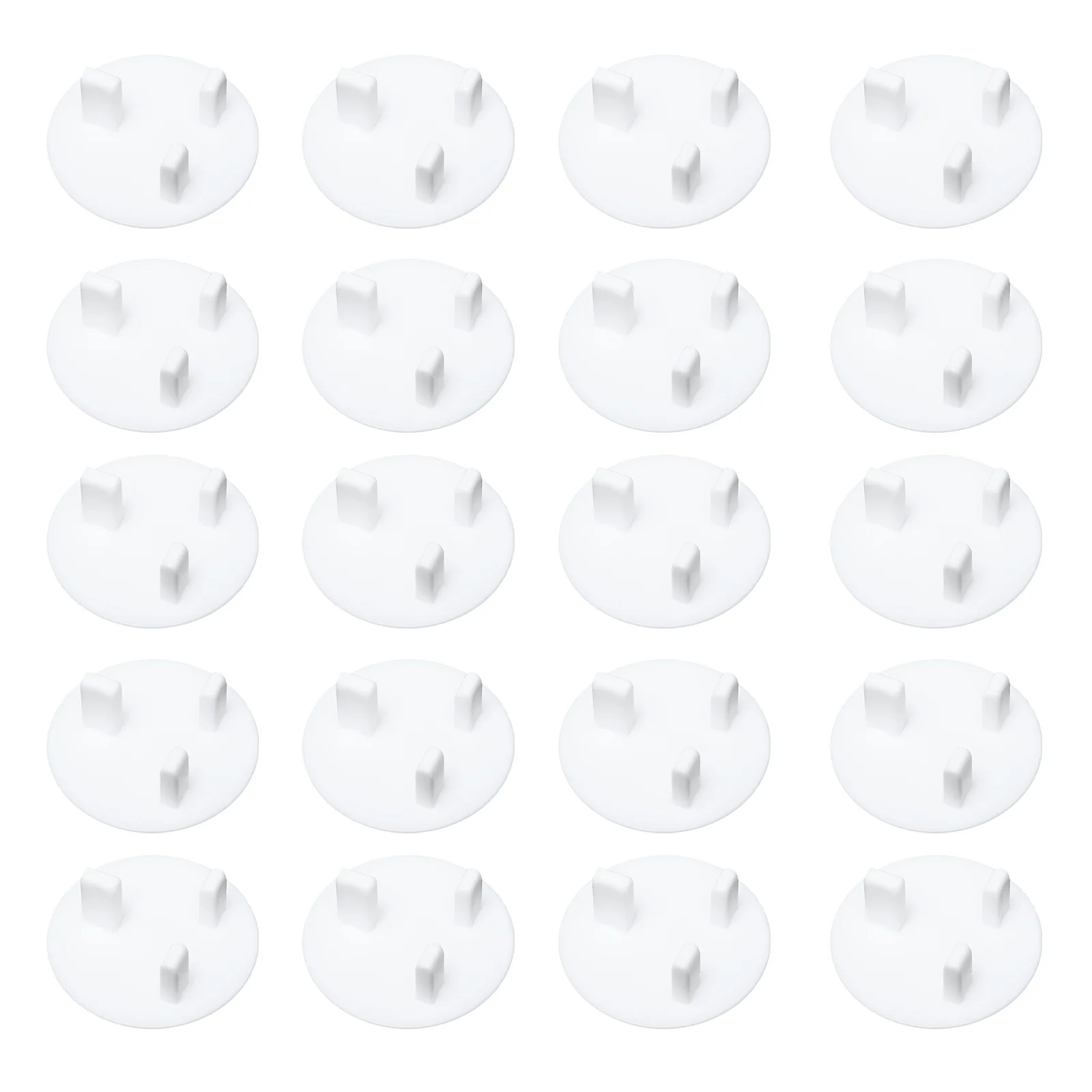20 Pcs Socket Plastic Outlet Covers Baby Proof White Caps Prevent Electrocution Child Safety Home Office Garage Easy