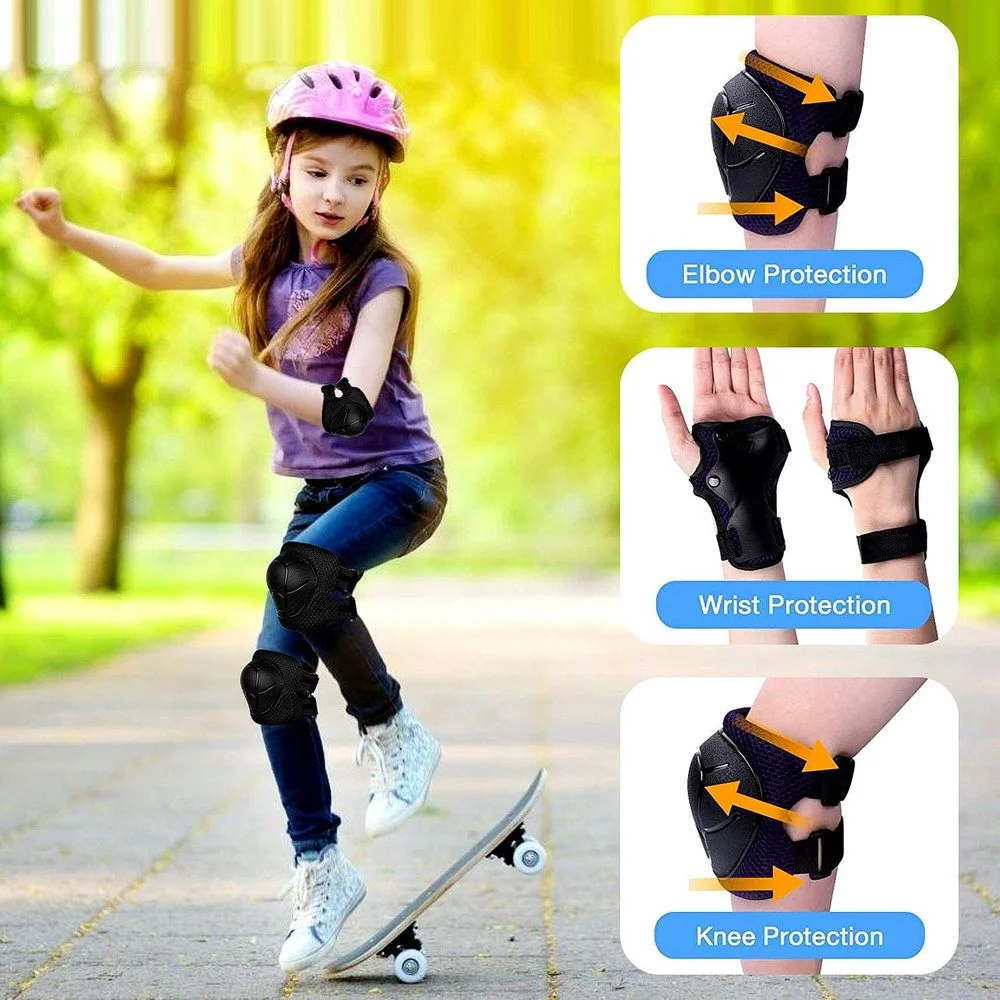 Protection Patin A Roulette Fille Kit De Protection Enfant - 6 Pièces - Genouillères - Coudières - Brassards - Protège-poignets - Sport Protection Skate