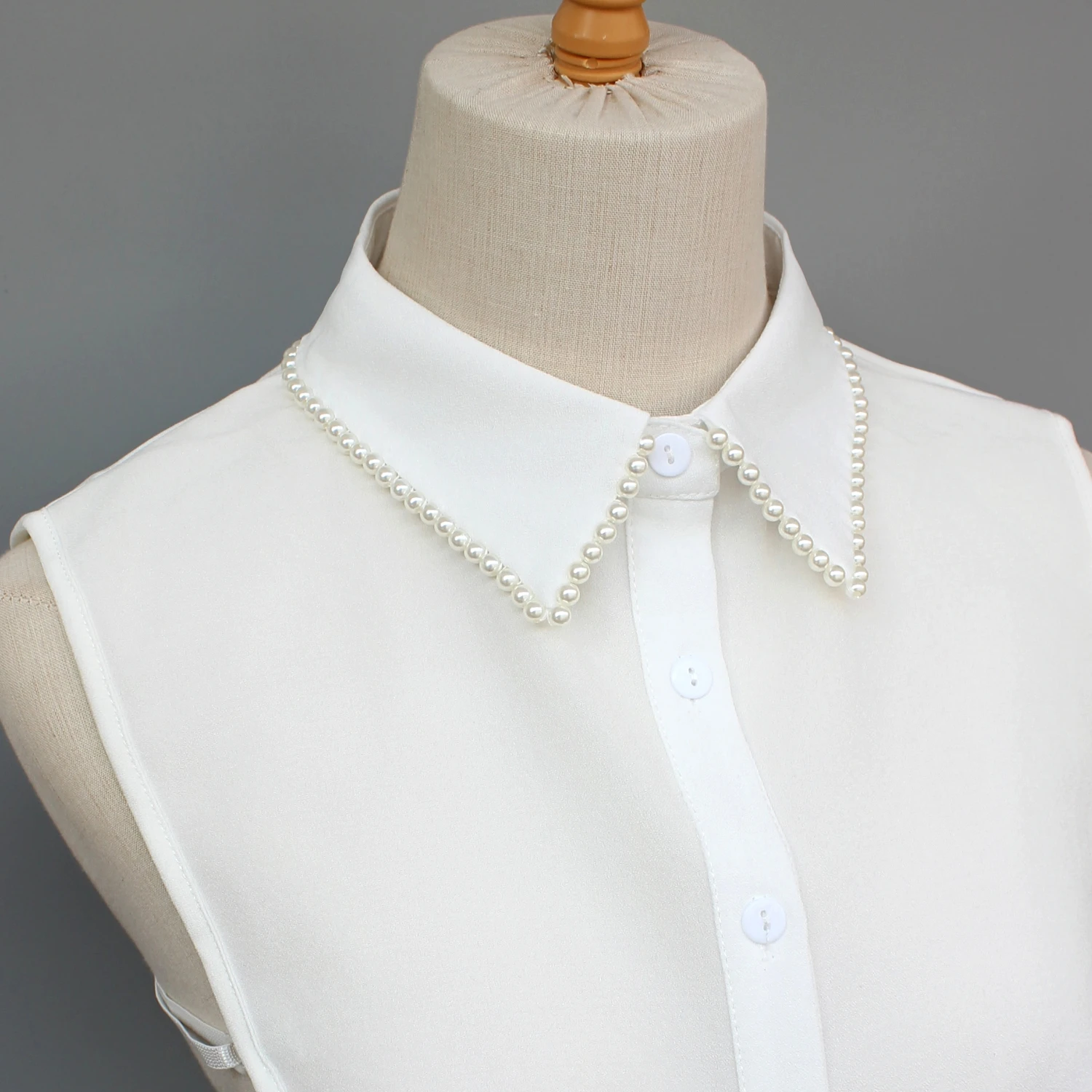 Exquisite Fake Collars with Hand-Sewn Pearl Embellishments. These Decorative Collars Are Unique, Versatile, and Detachable. The