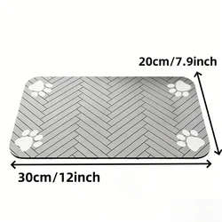Absorbent Pet Feeding Mat with Waterproof Backing - Quick Dry Placemat (20X30cm Grey)