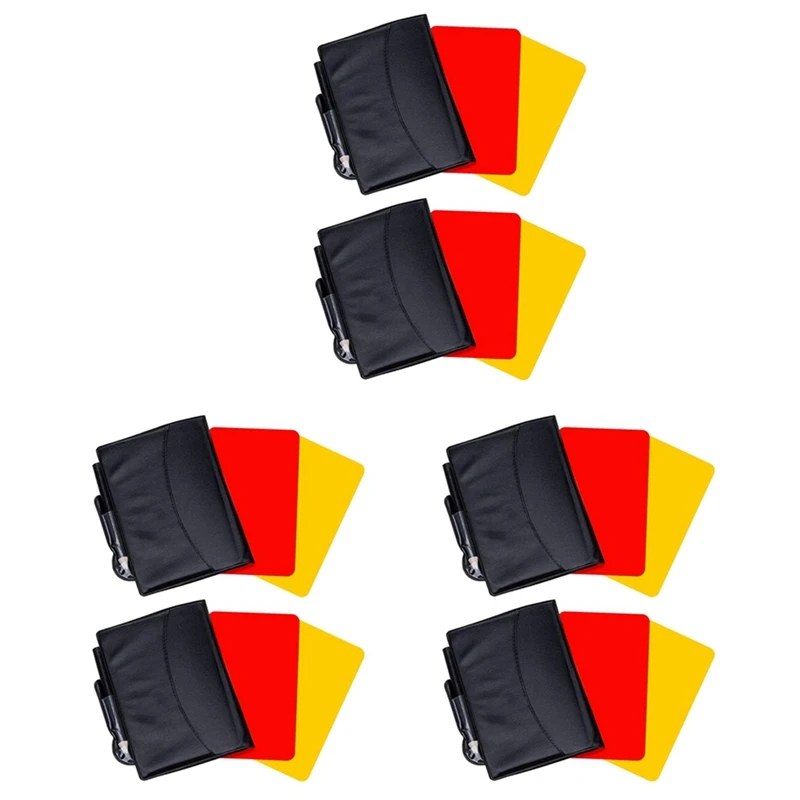 6 Pack Soccer Referee Card Sets,Warning Referee Red And Yellow Cards With Wallet Score Sheets,Pencil Soccer Accessories