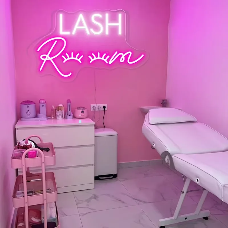 Pink Neon Sign Lights for Salon Wall Art and Room Decor