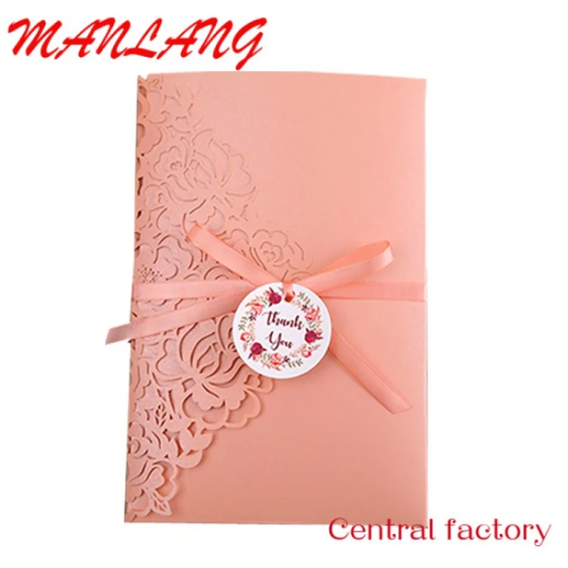 

Custom Luxury laser cut wedding invitation card custom