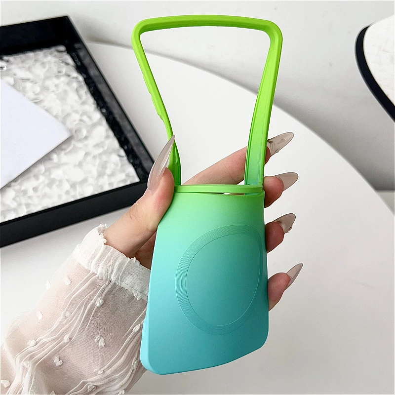Gradient Color Magnetic Liquid Silicone Soft Back Case - 2-Piece Set
