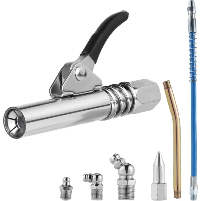 Grease Guns Coupler 10000PSI Working Pressure Quick Release Coupler with Easy to Lock Handle for 1/8" NPT Grease Guns