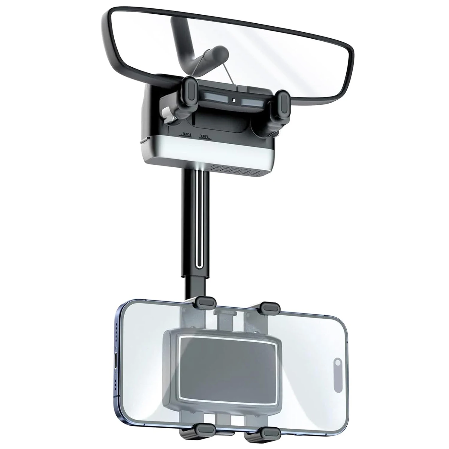 

Car Phone Holder Retractable Rearview Mirror Mobile Phone Stand Universal 360° Rotation GPS Car Phone Mount For iPhone Samsung