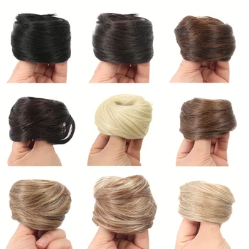 1pc Messy Hair Bun Hair Scrunchies Extension Straight Messy Synthetic Chignon for Women