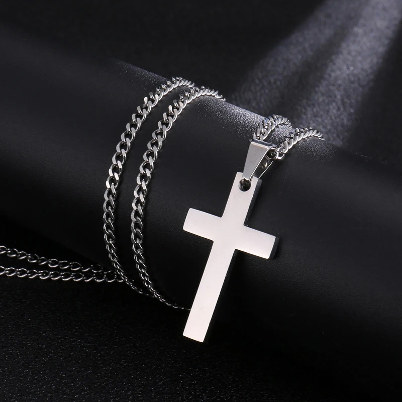 Fashion Stainless Steel Cross Pendant Necklace For Women