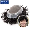 Australia Curly Hair Male Hair Prosthesis French Lace With Pu Base Men Wig 100% Human Hair Exhuast System Unit Wigs For Men 1