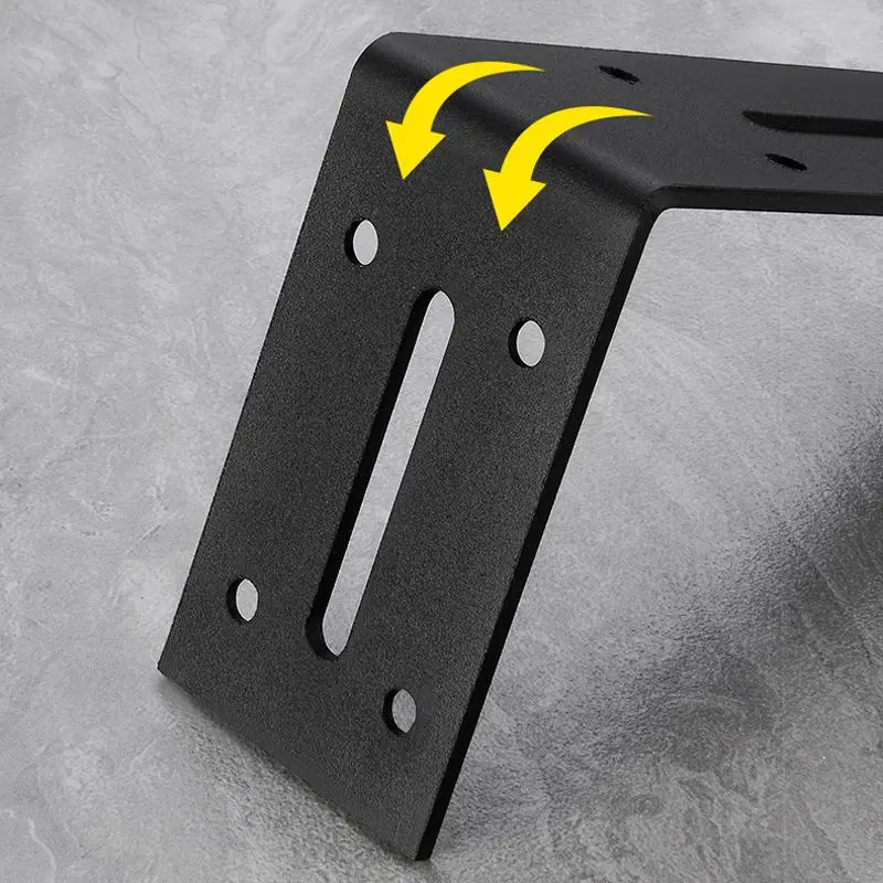 Set of 2 Adjustable 90-Degree Black Brackets