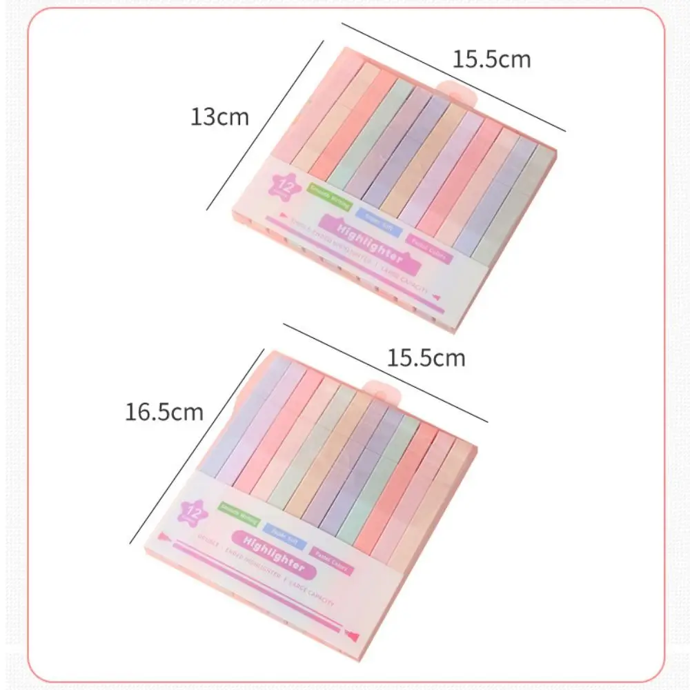 Double Headed Highlighter Pens Fluorescent Stationary Supplies Pastel Highlighters Kawaii Aesthetic Colored Markers Pens Office