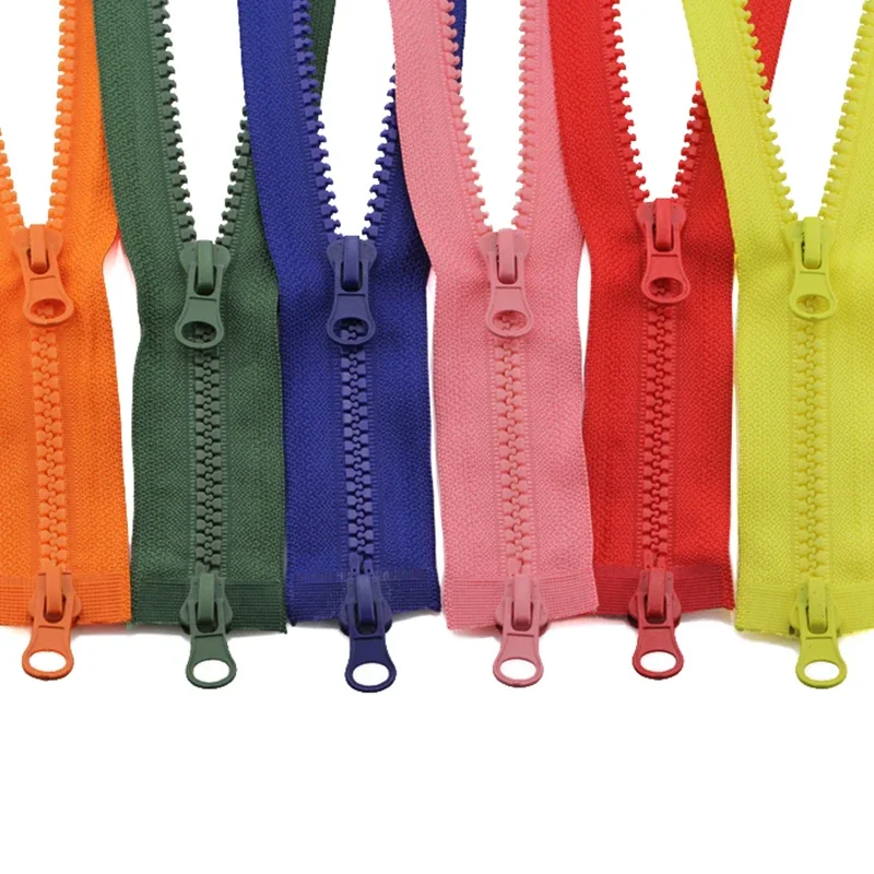 

5# 80/90/100/120/150cm double sliders plastic resin colorful zipper for Replace and repair clothing zippers