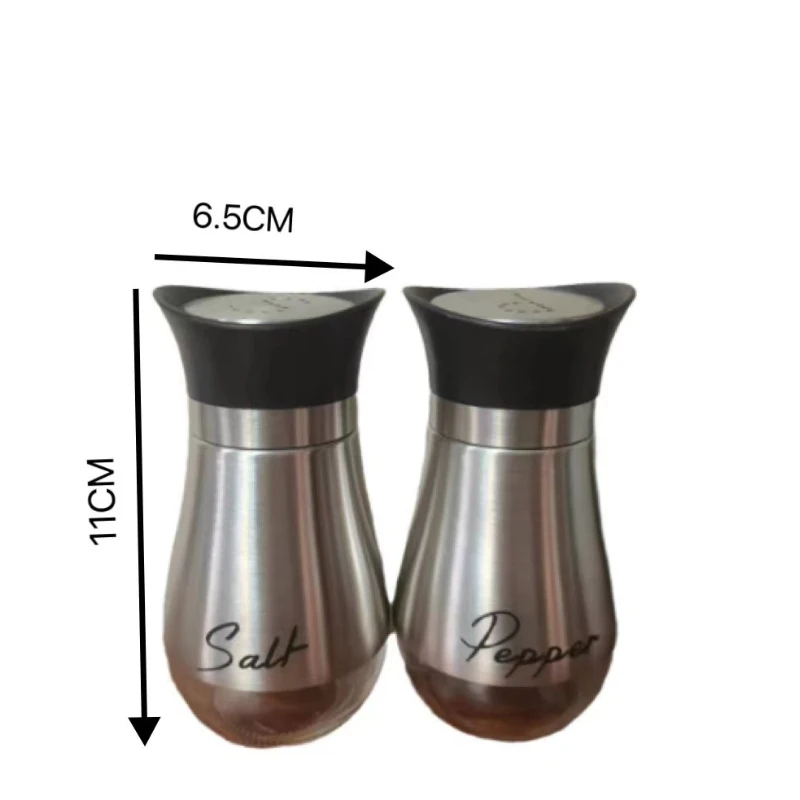 Refillable Salt & Pepper Shakers Set 2 pcs 3.4oz for Home Restaurant Picnic