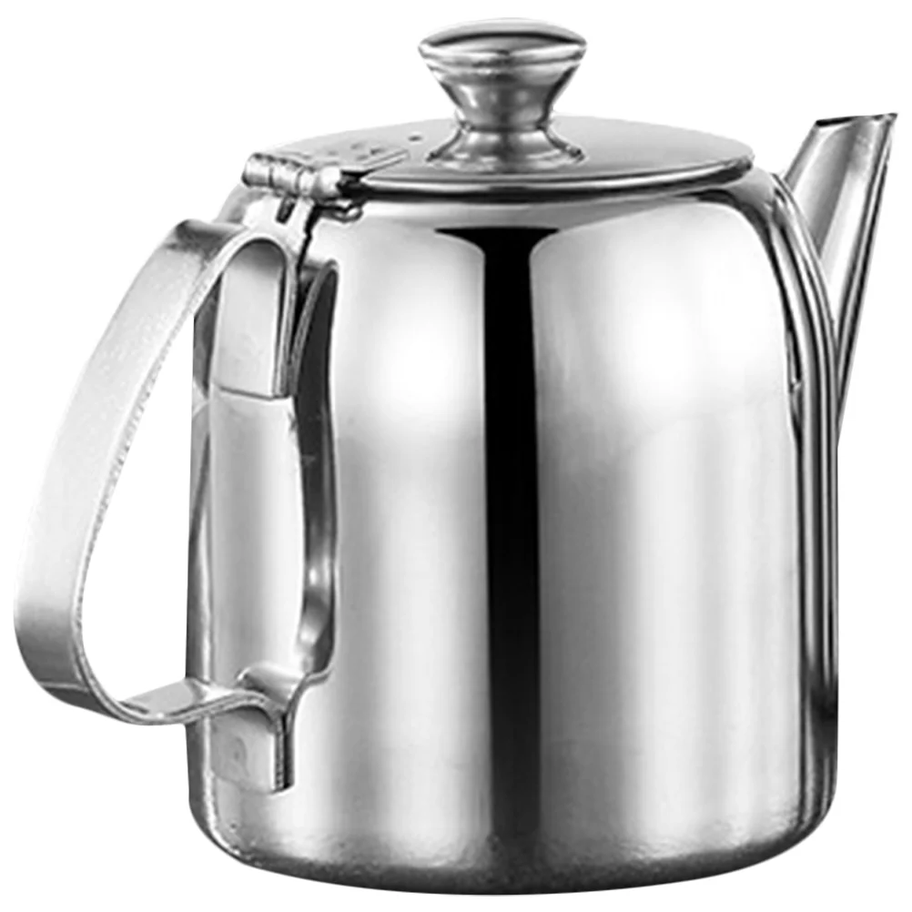

Stainless Steel Kettle Small Tea Teapot Vintage Flat for Stovetop Kettles Travel