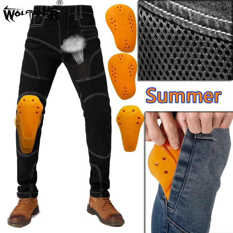 MotorcyclePantsMenProtectiveGearRidingTouringMotorbikeTrousers