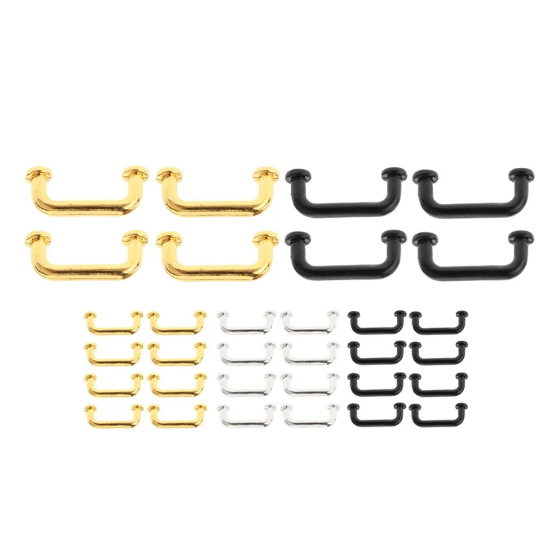 1Set 1:12 1:6 Mini Pulls Handles DIY Dollhouse Drawer Cabinet Door Handle Furniture Knobs Miniaturas Accessories Decorative Door 5
