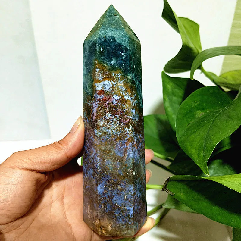 Natural Colorful Jasper Agate Tower Stone Druzy Wand Point Energy Meditation Spiritual Healing Crystals Feng Shui Room Decortion 3