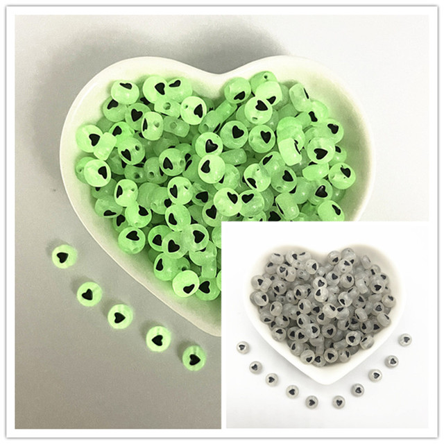 7x4mm A-Z Luminous Beads Letter Beads Acrylic Spaced Beads For Jewelry Making DIY Charms Bracelet