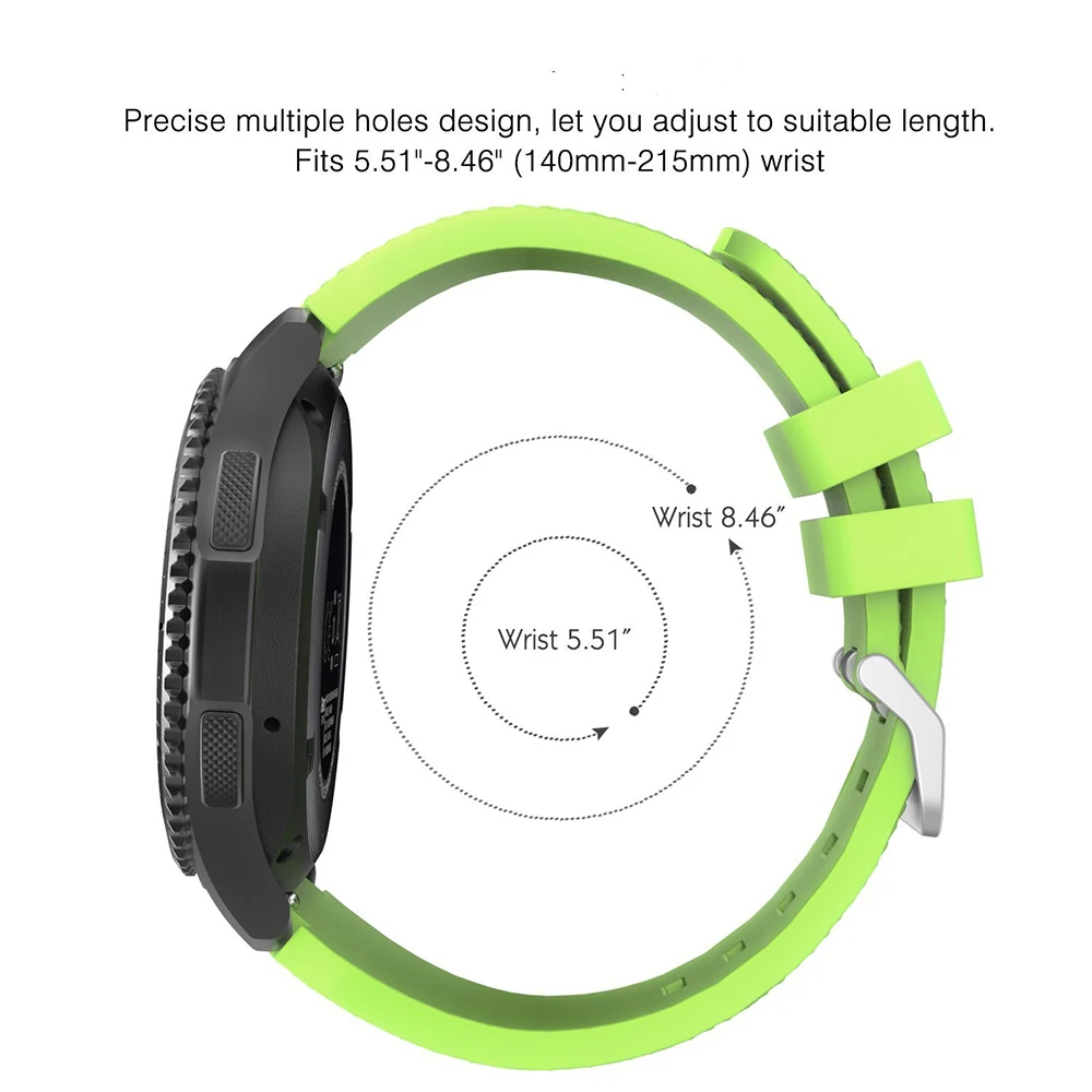 Silicone Sports Band Strap - Versatile 22mm/20mm Fitness Bracelet
