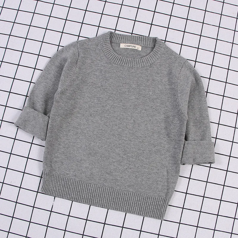 Autumn Winter Baby Boys Girls Sweater Solid Color Thicken Children Knitted Pullover Jumper Top Toddler Sweaters