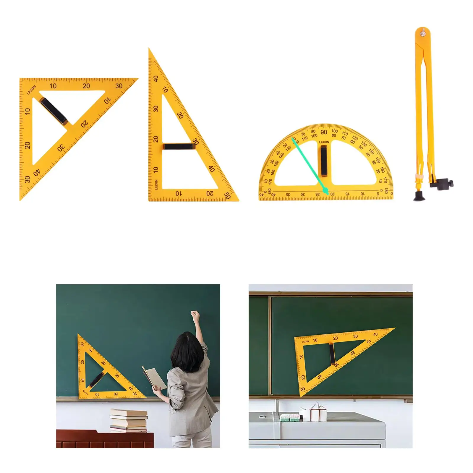 Multifunctionele Leerliniaal Driehoek Groot Formaat Wiskundige Geometrie Apparatuur Voor Het Opstellen Van Whiteboard Leraren Black Board