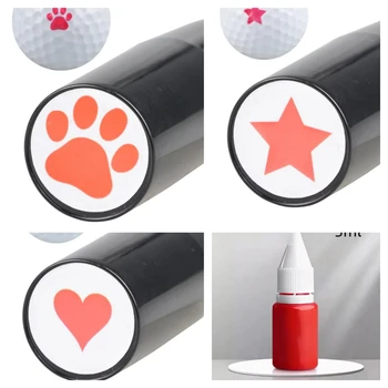 Timbro per Palline da Golf, Marcatore a Rapida Asciugatura, Resistente e Durevole, Vari Motivi, Accessori in Plastica per Golfisti