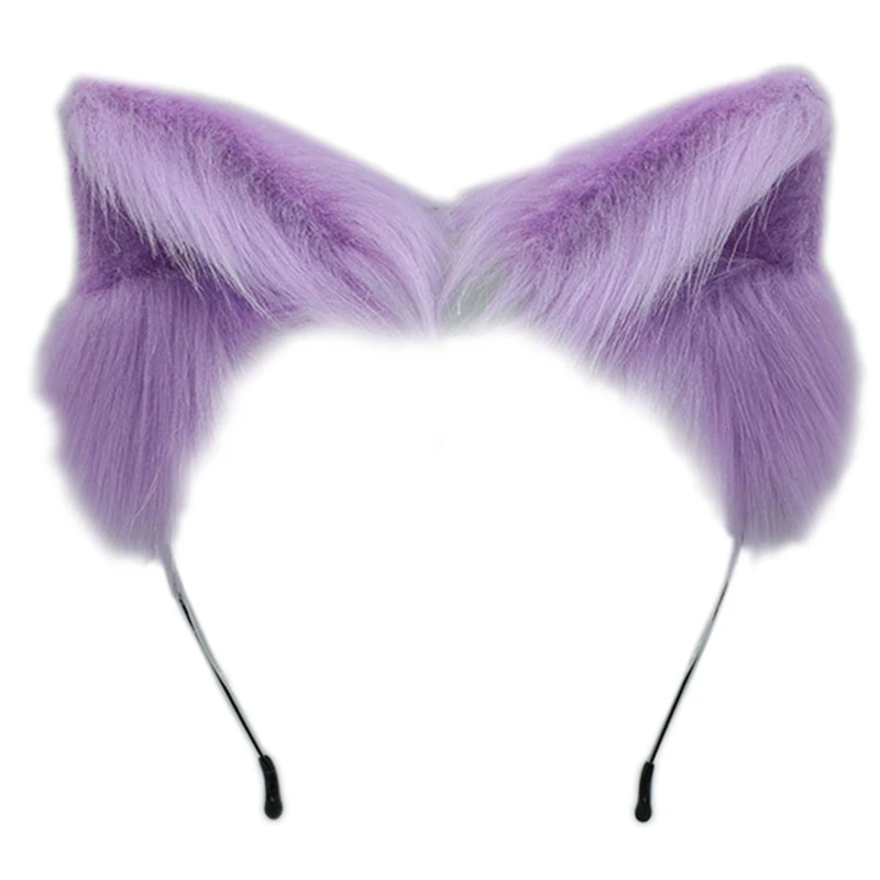 Handmade Cat Faux Fur Ears Headband Solid Color Fluffy Plush Animal Hair Hoop Anime Dress Party Cosplay Costume Hair Accessories sexy costumes for women Cosplay Costumes