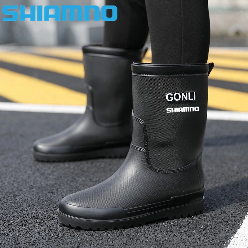 

Brand Men's Rain Boots Long Tube Water Shoes Non-slip Waterproof Safety Work Shoes Outdoor Camping Hunting Fishing Shoes