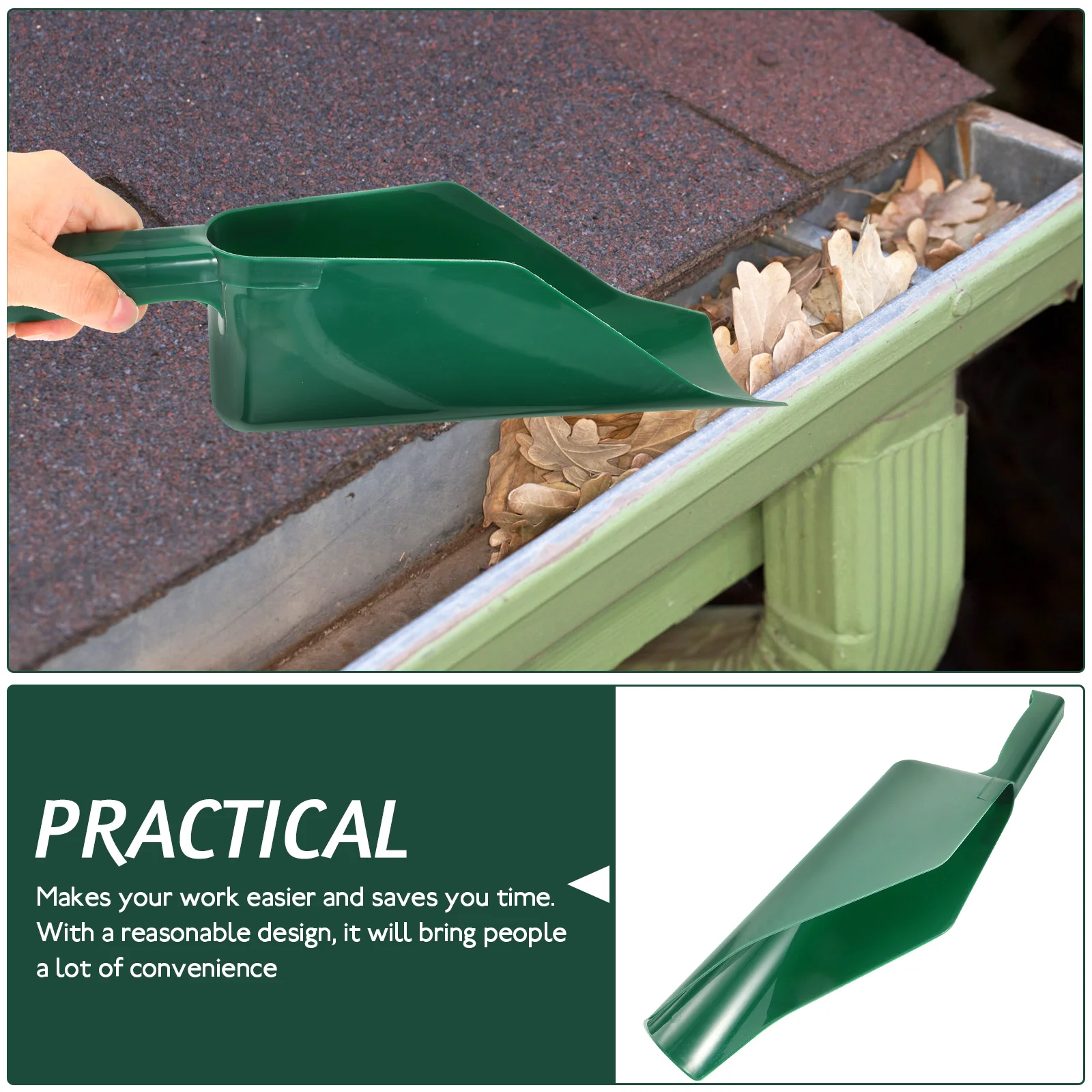 Gutter Cleaning Supplies Eaves Spoons Leaves Scoop Gardening Green Plastic