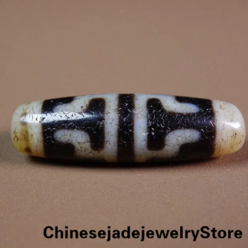 

Ancient Tibetan DZI Beads Old Agate Boundless Lotus Master Totem Amulet GZI #076
