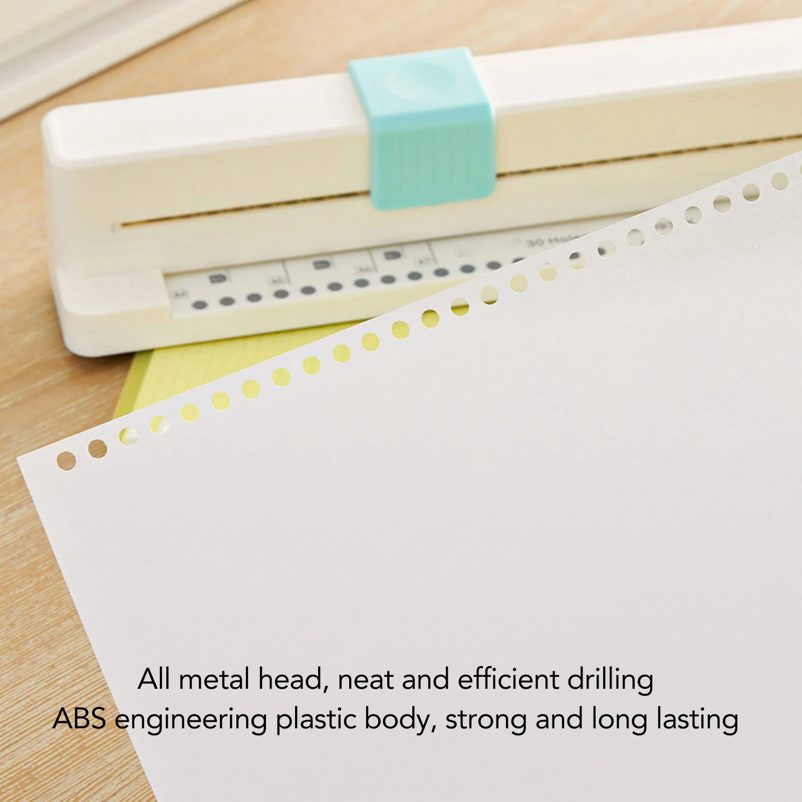 30 Holes Puncher Portable Hand Push Hole Punch for A4 B5 A5 B6 A6 B7 A7 Paper Binders Planners Notebooks