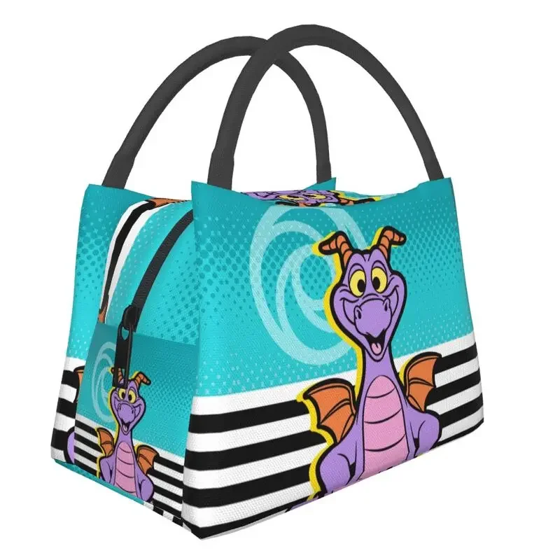 

Epcot Center Figment Dragon Lunch Boxes Women Cartoon Cooler Thermal Food Insulated Lunch Bag Hospital Office Pinic Container