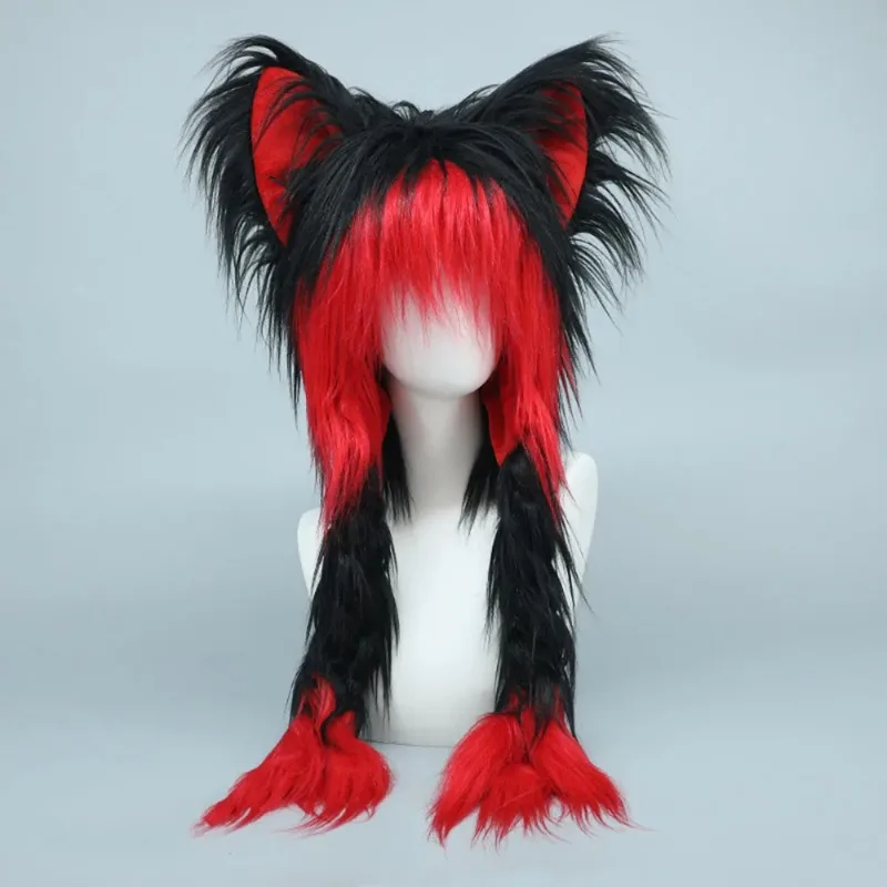 3 Colors Fursuit Plush Animal Cosplay Cat Hat Furry Wig Anime Props Doll COS Kig Cute Ear Kigurumi Costume Party Earmuffs
