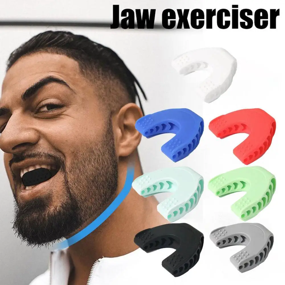 1Pc Jaw Exerciser E Collo Tonificante Unisex Face Muscle Trainin Double Chin Reducer Chew Bite Muscle Anti-Stress Face Fitness