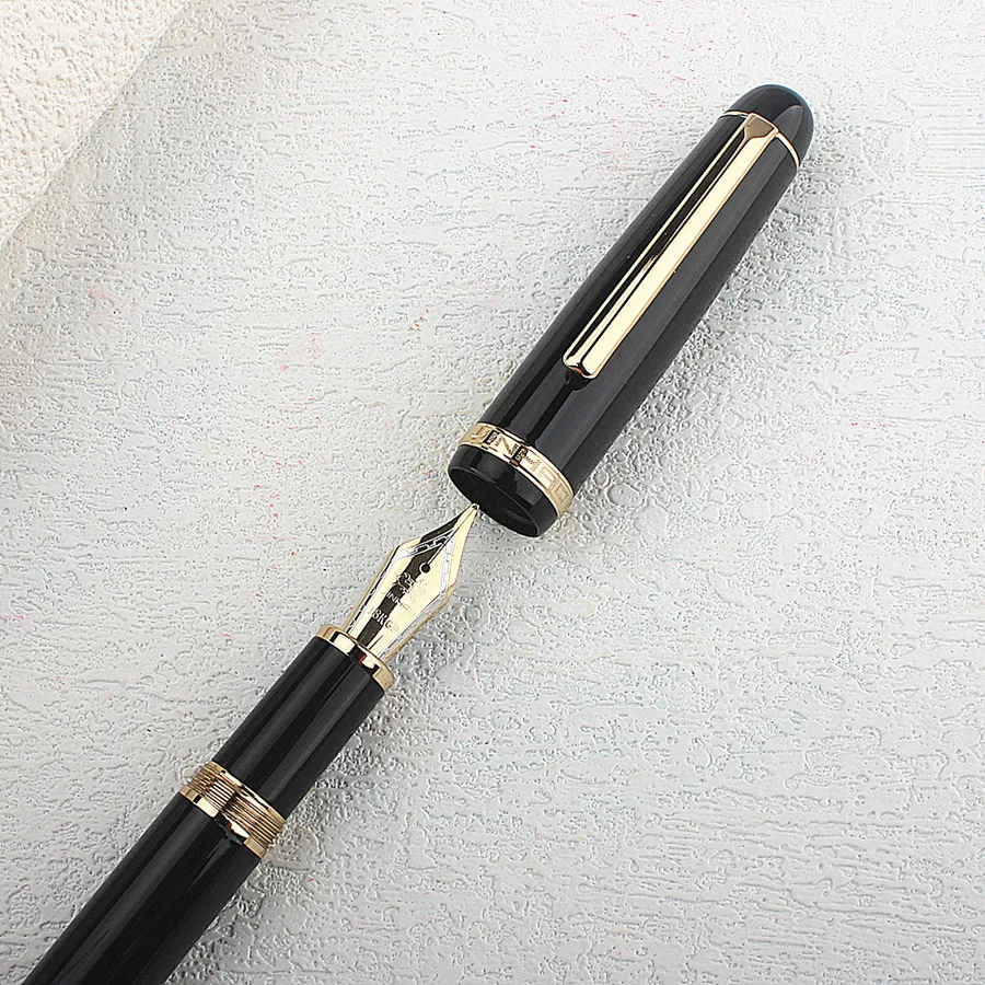 Jinhao X350 Fountain Pen Elegant Black Fine Medium Nib for Writing Signature Office Business School