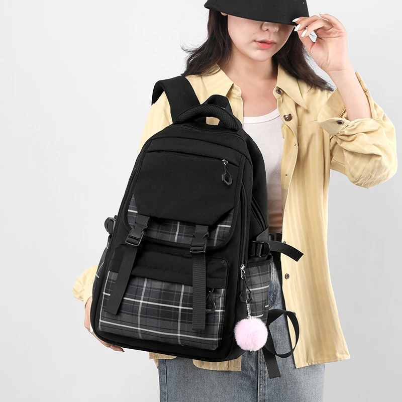 

Рюкзаки для школы, сумки для девочек-подростков, черный, розовый дорожный рюкзак, рюкзак на молнии для ноутбука, школьный рюкзак для студентов колледжа