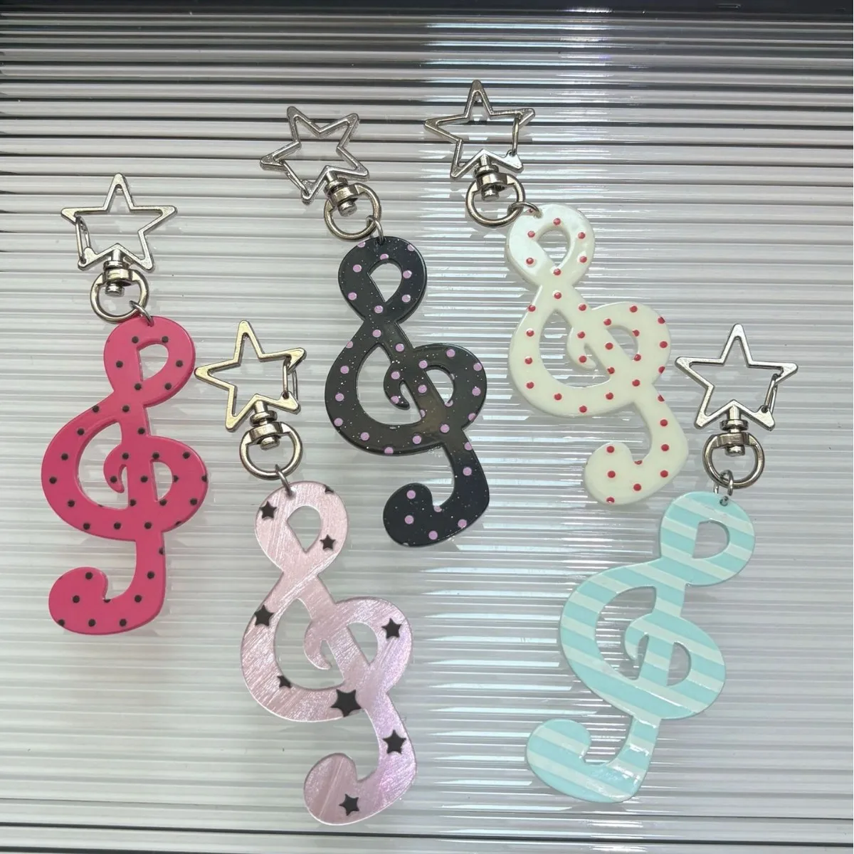 Acrylic Keychain Cartoon Shaped Illustration Pendant Kawaii Backpack Carabiner Clip Student DIY Handbook Decoration