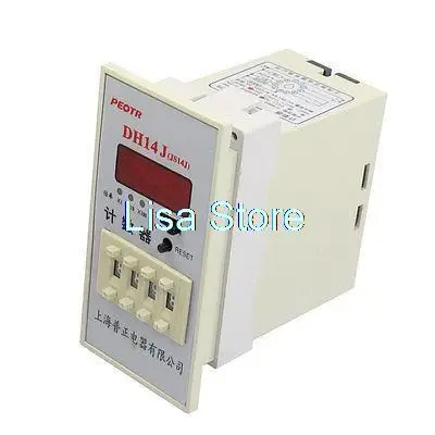 Dh14J 1-9999 (X1,X10,X100) Relè Contatore Display A 4 Cifre 11 Pin 220V Ac