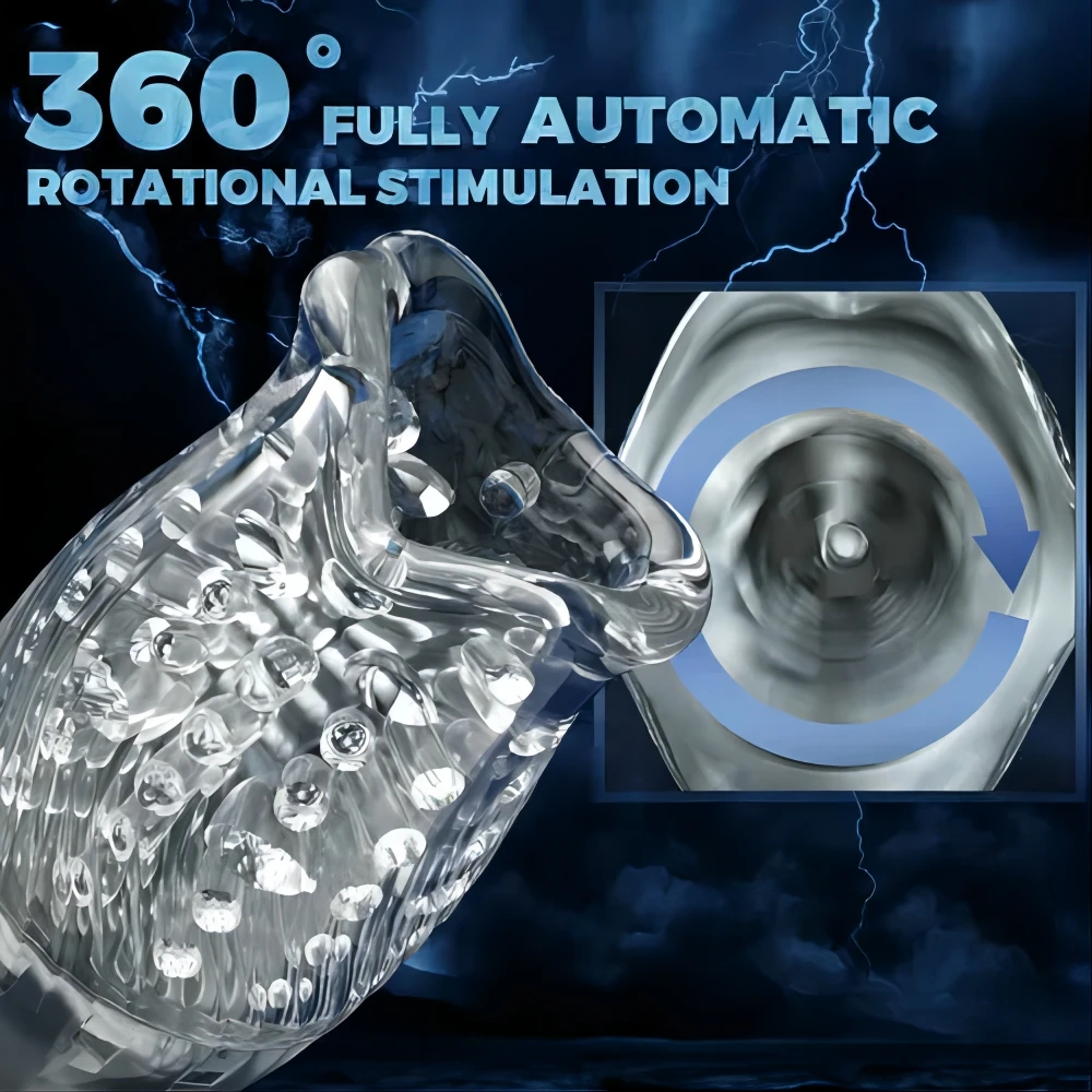 Masturbator Tornado 10 Vibration 5 Rotation Transparant Sleeve Oral Sex Delay Endurance Masturbation Cup Sex Toys 18