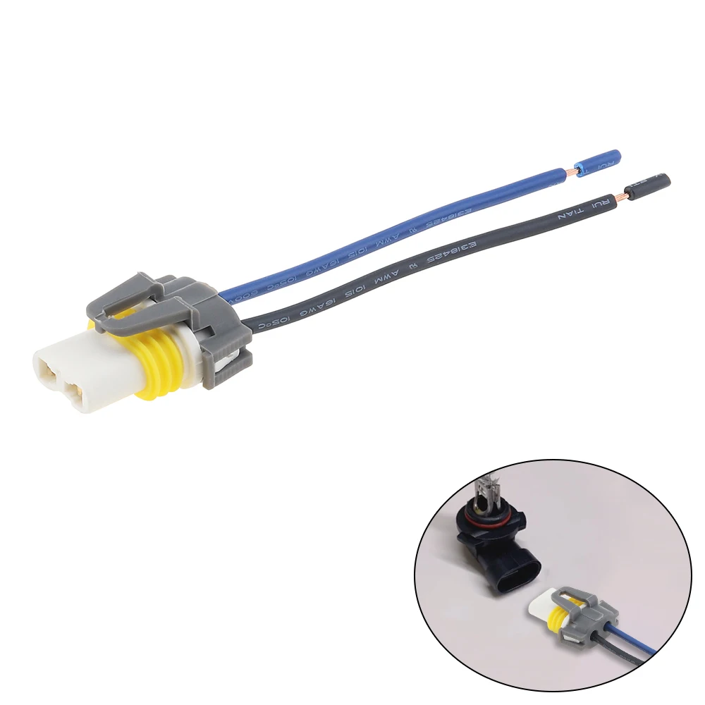 

9006 9005 H10 12V Female Wire Harness Connector HID Light Wiring Replacement Pigtail Adapter Plug Socket Cable Wire