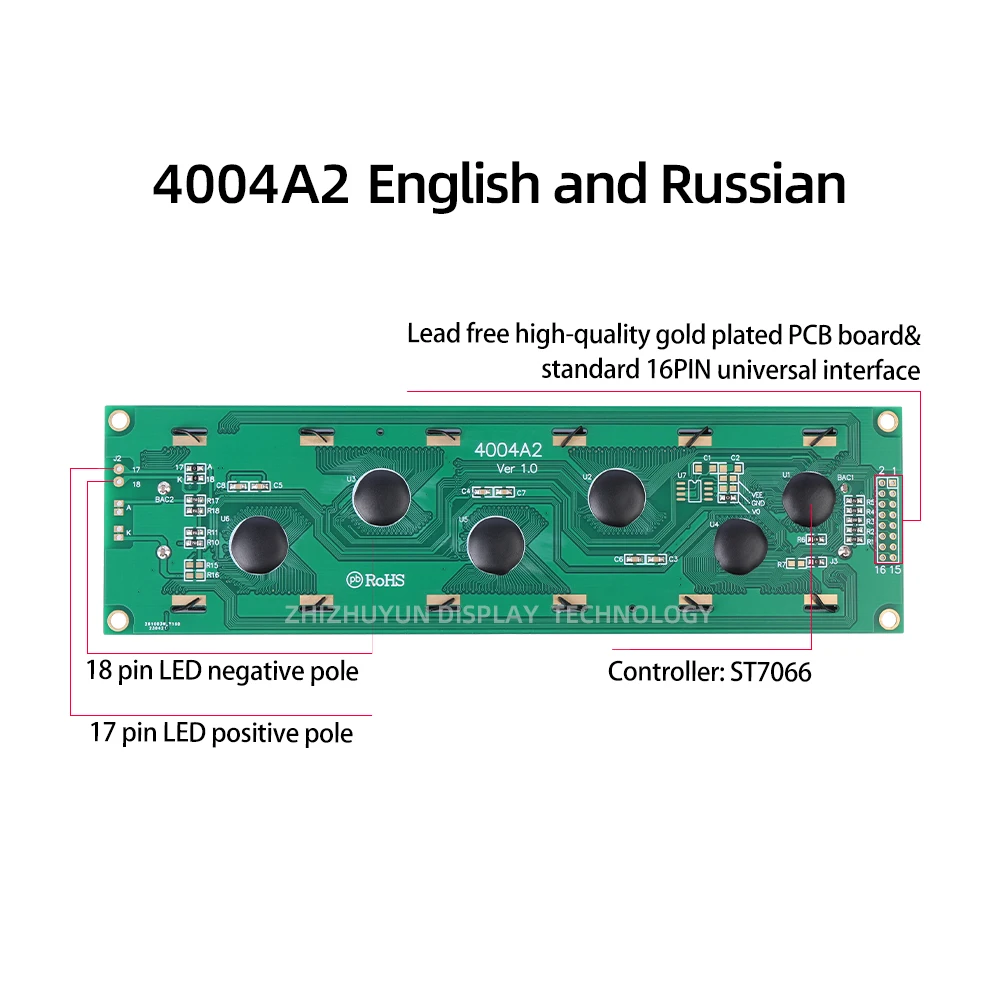 English And Russian 4004A2 Character LCD Module 40*4 40X4 Yellow Green Film LCM Parallel Port 190*54*13.1