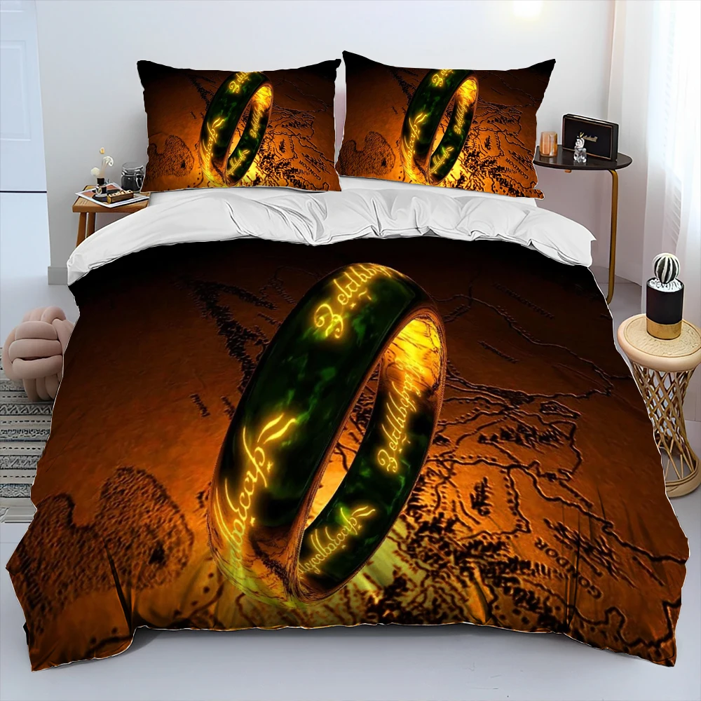 L-Lord Of The Rings Set Di Biancheria Da Letto Trapuntato H-Hobbit, Set Copripiumino Copripiumino Federa, Set Di Biancheria Da Letto King Queen Size P