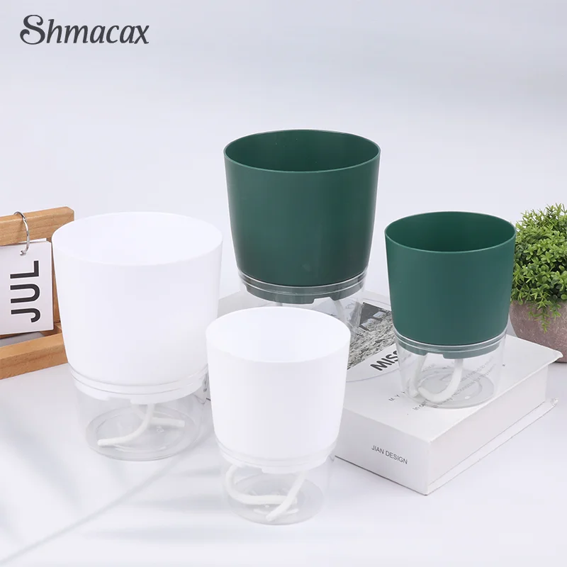 

Double Layer Self Watering Plant Pots Lazy Hydroponic Water Absorbing Flower Pot Succulent Plant Flowerpot Garden Pot