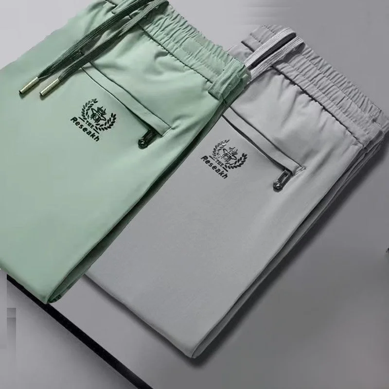 Ocean green + light gray real ice silk quick-drying and high elasticity 25