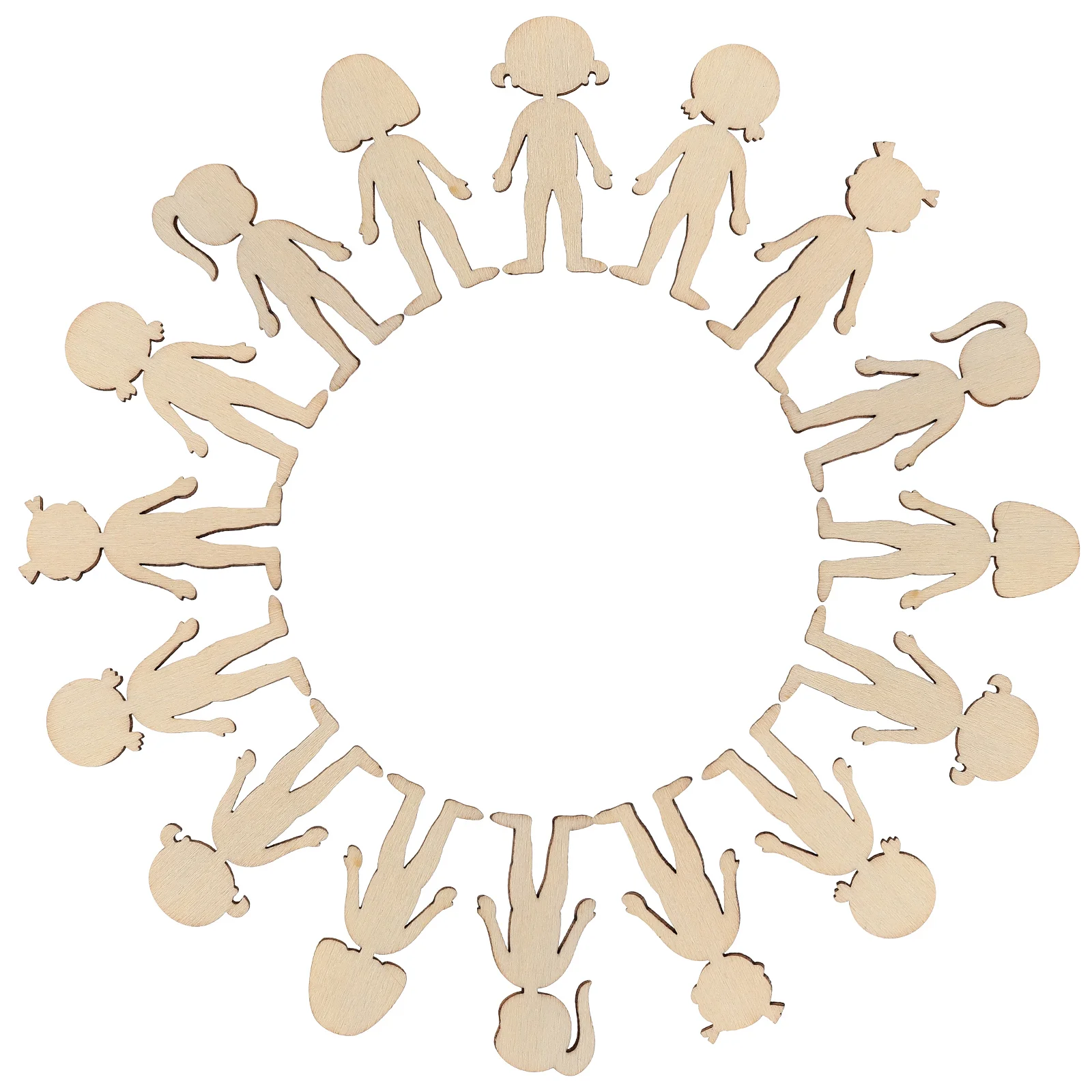 

50 Pcs DIY Wooden Chips Birthday Decoration for Girl Figure Embellishments Decorate