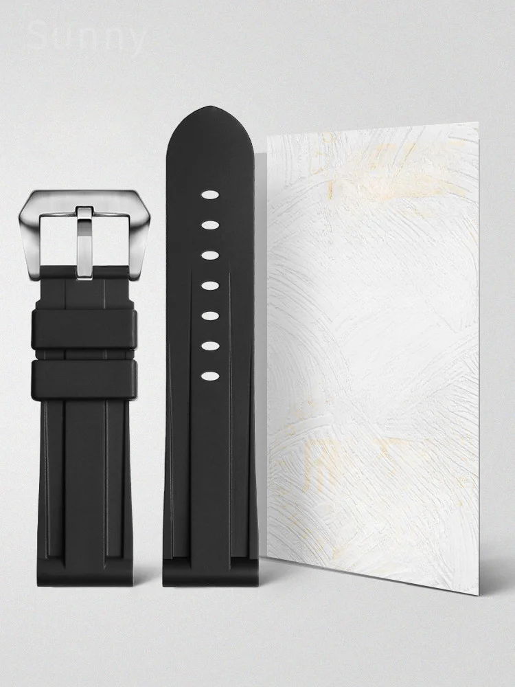 Per Panerai Diesel Hamilton Silicone Impermeabile Morbido E Confortevole Gomma Sport Fillister Strumento Regalo Di Colore Puro 24Mm Cinturini