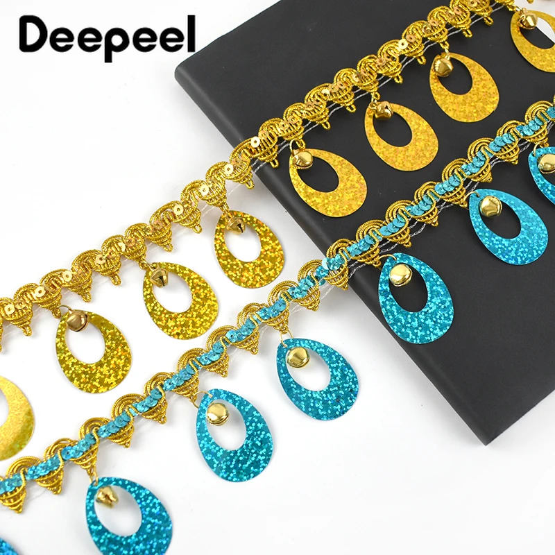 

9Meters 6cm Sequins Lace Tassel Trim Braid Fringe Ribbon for Sewing Clothes Dance Dress Decorative Trimming DIY Crafts Accessory