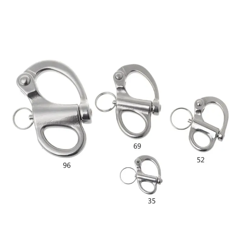 

2024 New 316 Stainless Steel Rigging Sailing Fixed Bail Snap Shackle Fixed Eye Snap Hook Sailboat Sailing Boat Yacht Outdoor