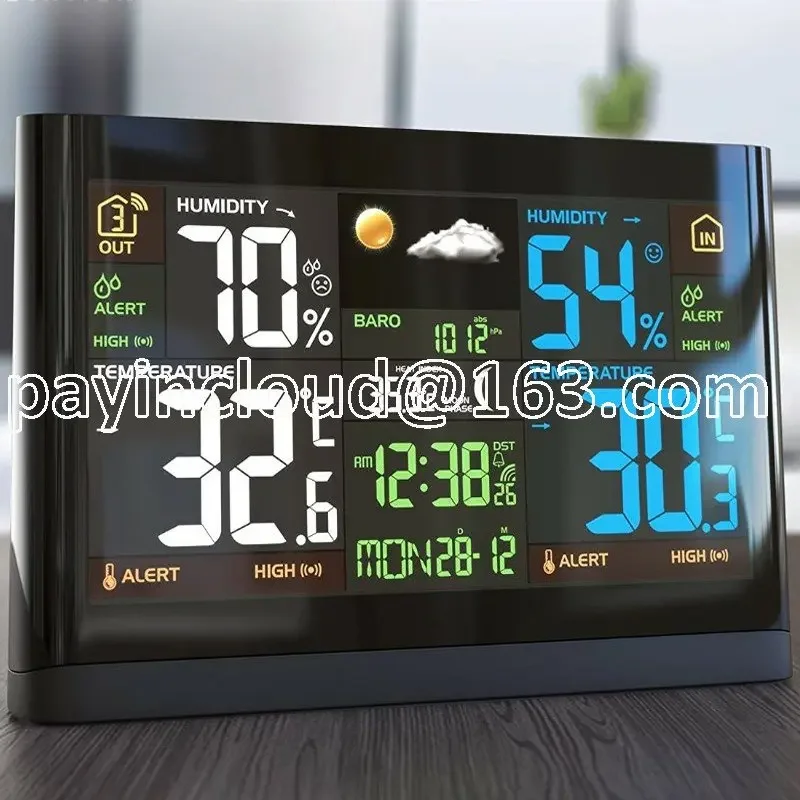 

CSL Wireless Weather Station Indoor and Outdoor Temperature and Humidity Meter Barometer Weather Forecast Clock Alarm Clock